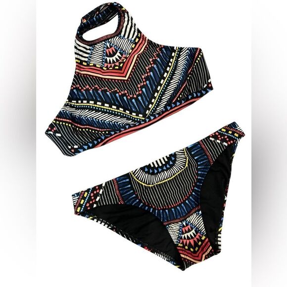 Bar III Two Piece Bikini Swimsuit Set abstract boho Size top XS bottoms S - Picture 9 of 16